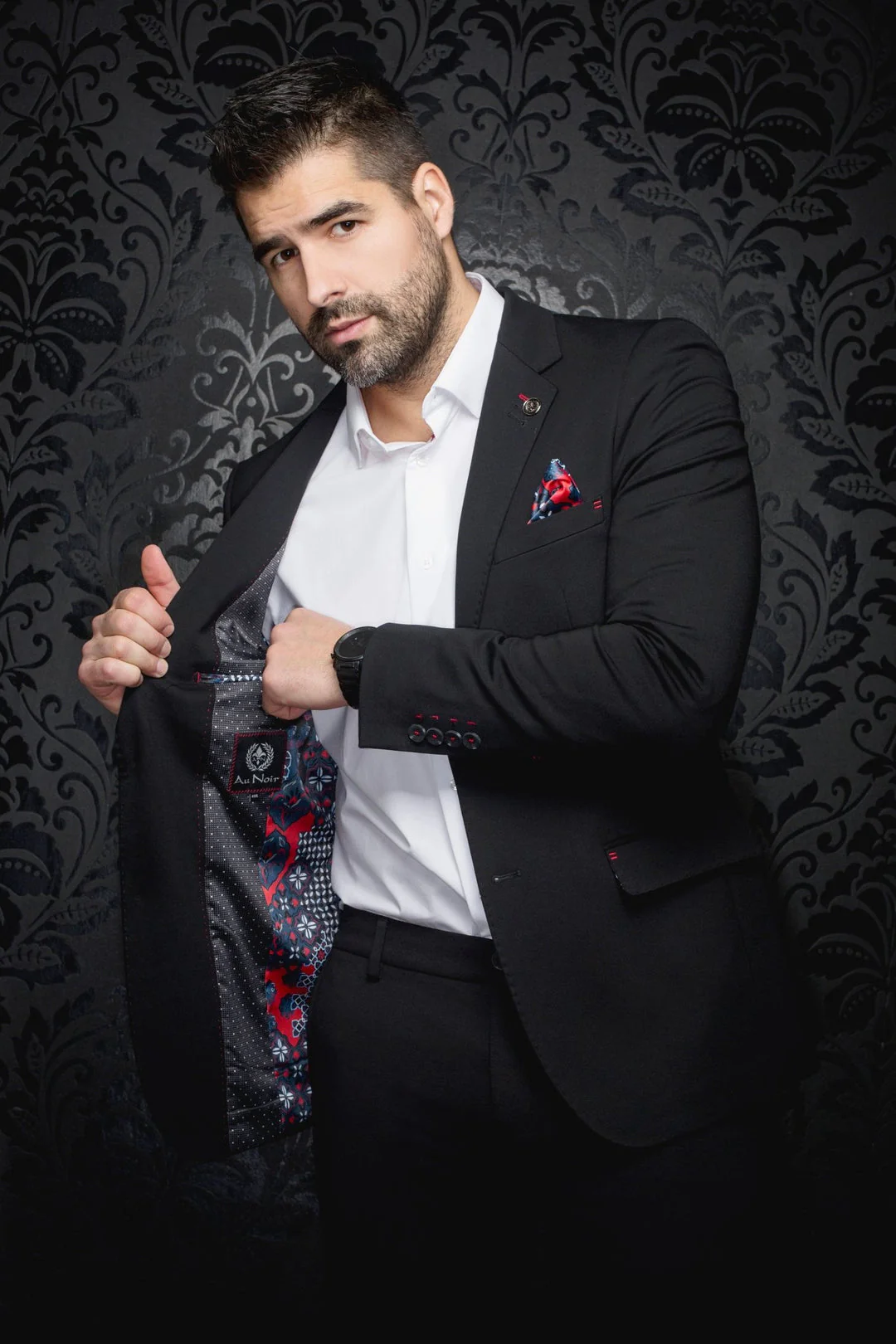 veston-giacomo-black-126022_1 Au Noir Stretch Blazer | Giacomo Black - Image 1